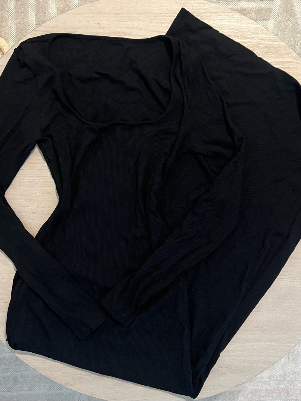 Women’s Black Long Sleeve Maxi Dress with Scoop Neck